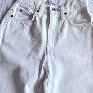 Re/Done White Straight Leg High-Waisted Denim Size 26